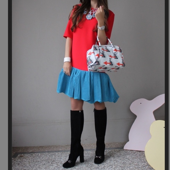 RARE Roksanda Ilincic Suzu Color Block wool Dress Size 10 - Picture 13 of 13